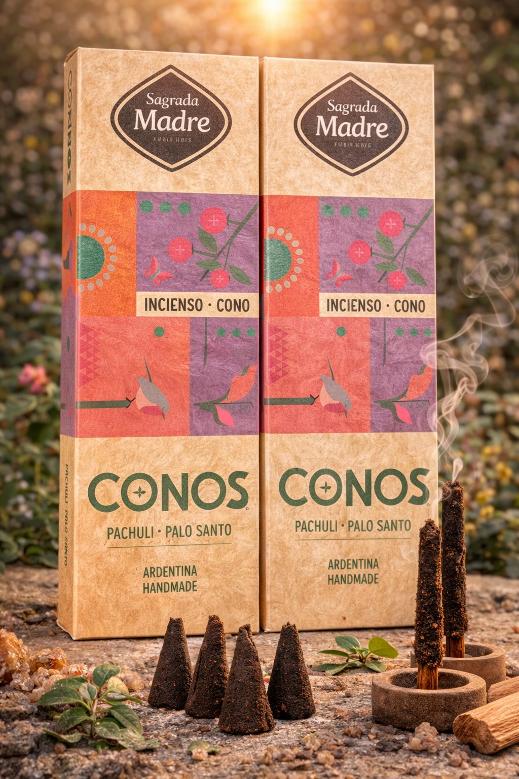 Conos de Sahumerio, Pachuli y Palo Santo, Sagrada Madre